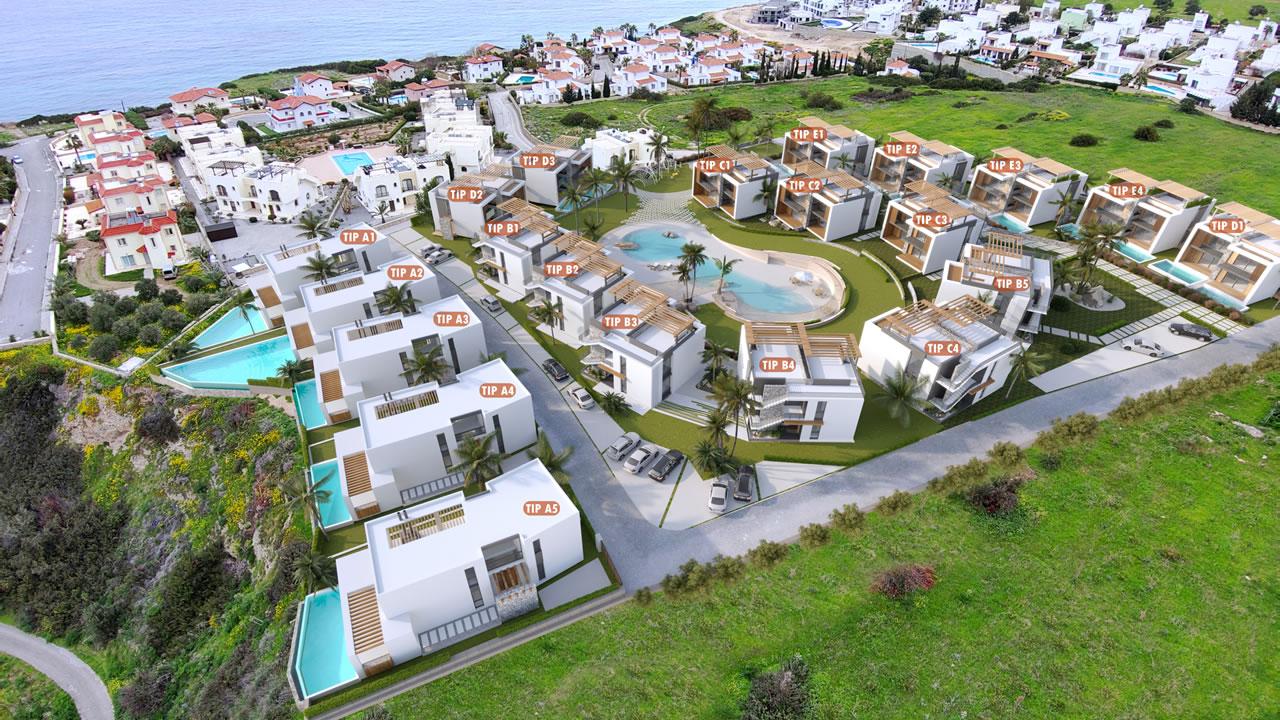 2 Bedroom Semi-Detached Villa Duplex with Roof Terrace Bahceli, Kyrenia