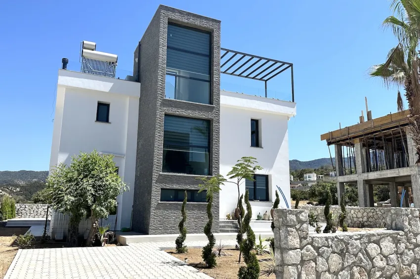 3 Bedroom, 3 Bath Stunning Coastal Villa in Bahceli, Kyrenia, Sea and Mountain Views