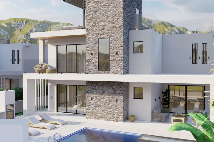 Fantastisk villa med 3 sovrum med panoramautsikt i Alsancak