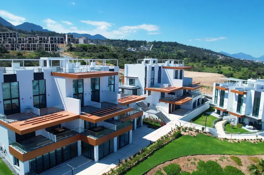2 Bedroom Sea View Loft Penthouse Apartment in a Residence with Pool in Esentepe
