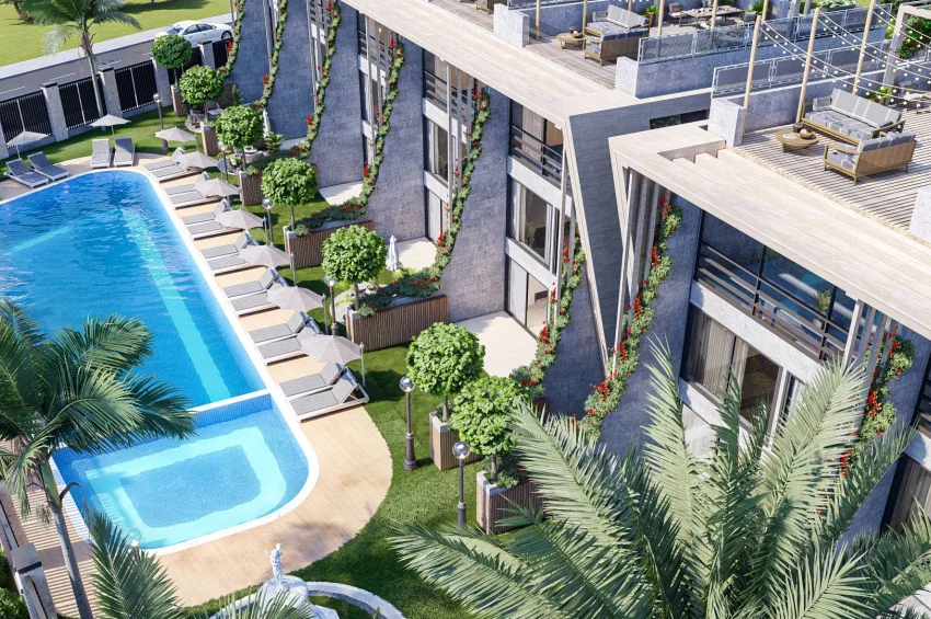 Seafront Studio Apartment with Terrace – Pool, Playground, Generator and High-Speed Internet