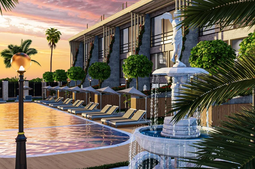 Seafront Studio Apartment with Terrace – Pool, Playground, Generator and High-Speed Internet