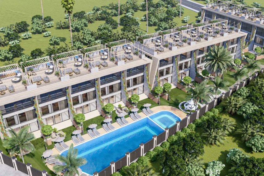 Seafront Studio Apartment with Terrace – Pool, Playground, Generator and High-Speed Internet