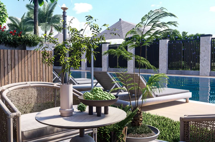 Seafront Studio Apartment with Terrace – Pool, Playground, Generator and High-Speed Internet
