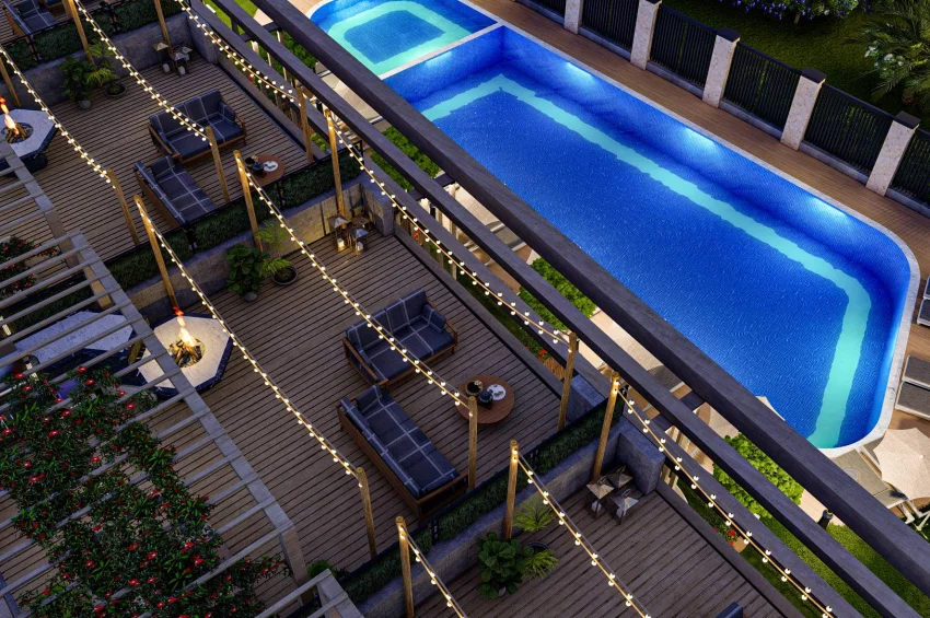 1 Bedroom Loft Apartment in Esentepe, Seafront, Swimming Pool, Playground, Generator, and High-Speed Internet