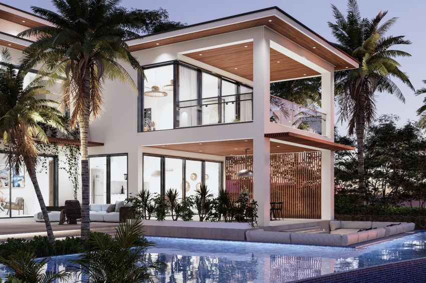 Exklusive moderne Villa mit Meerblick inmitten einer waldreichen Umgebung