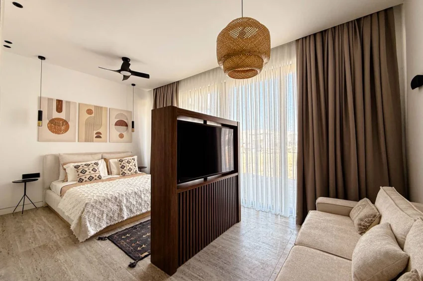 Studio Apartment with Terrace and Lagoon Pool View in a Tropical Concept Project
