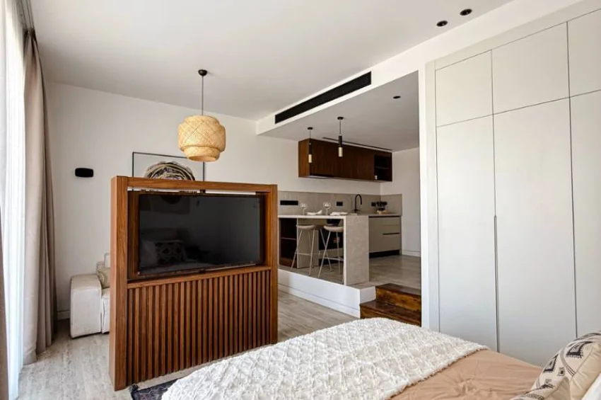 Studio Apartment with Terrace and Lagoon Pool View in a Tropical Concept Project