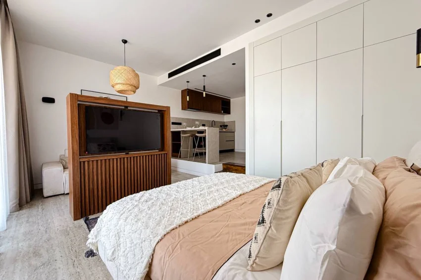 Studio Apartment with Terrace and Lagoon Pool View in a Tropical Concept Project