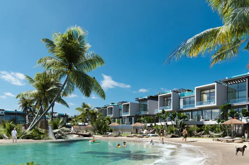Studio Apartment with Terrace and Lagoon Pool View in a Tropical Concept Project