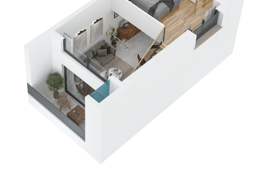 Stunning 1 Bedroom Duplex Penthouse Apartment with Outdoor Living Spaces