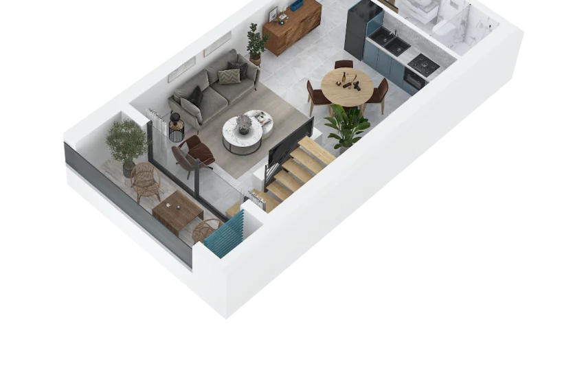 Stunning 1 Bedroom Duplex Penthouse Apartment with Outdoor Living Spaces