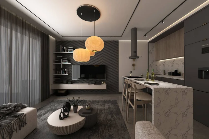 1 Schlafzimmer Wohnung in einer Wohnanlage mit Pool, ruhige Lage nahe dem Meer, Yeni Boğaziçi