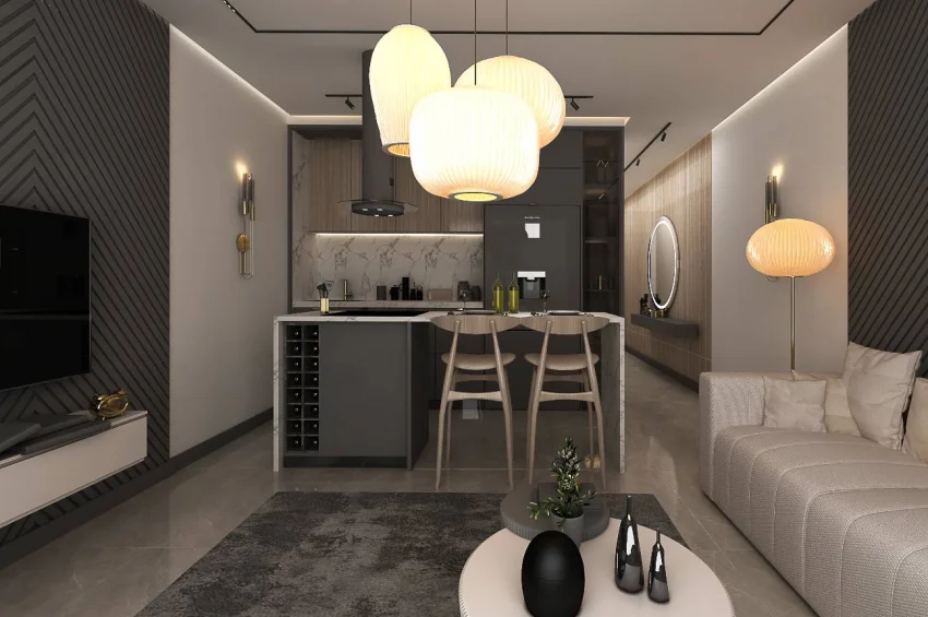 1 Schlafzimmer Wohnung in einer Wohnanlage mit Pool, ruhige Lage nahe dem Meer, Yeni Boğaziçi