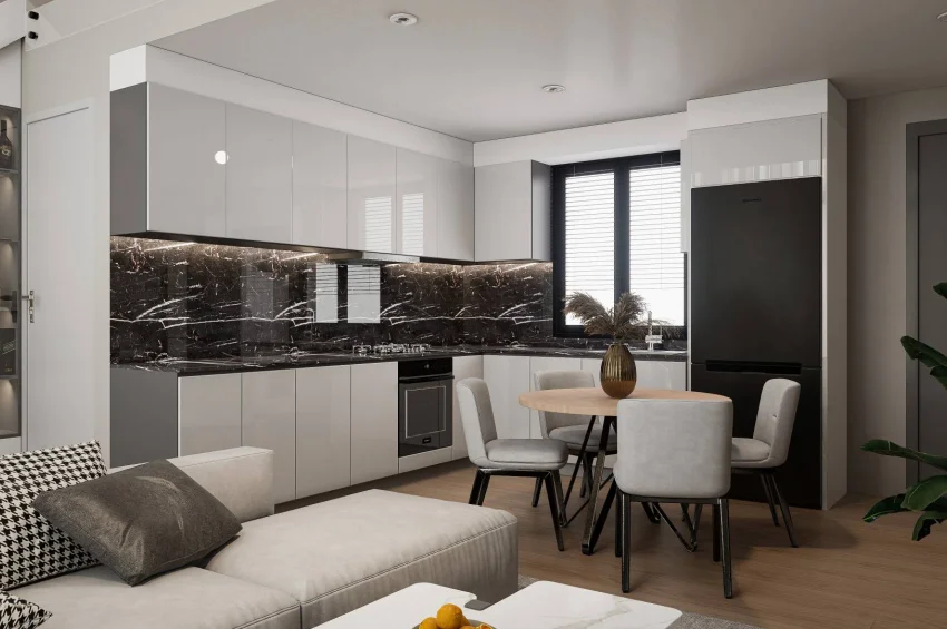Golf Sahasıyla Çevrelenmiş Geniş 1 Yatak Odalı Loft Daire