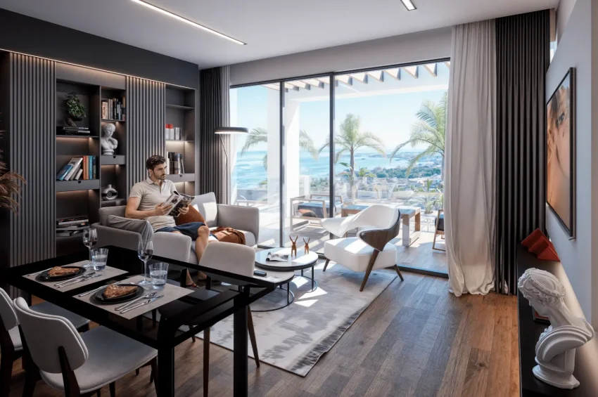 Malerisches Penthouse-Apartment mit 2 Schlafzimmer und Meerblick in Lapta