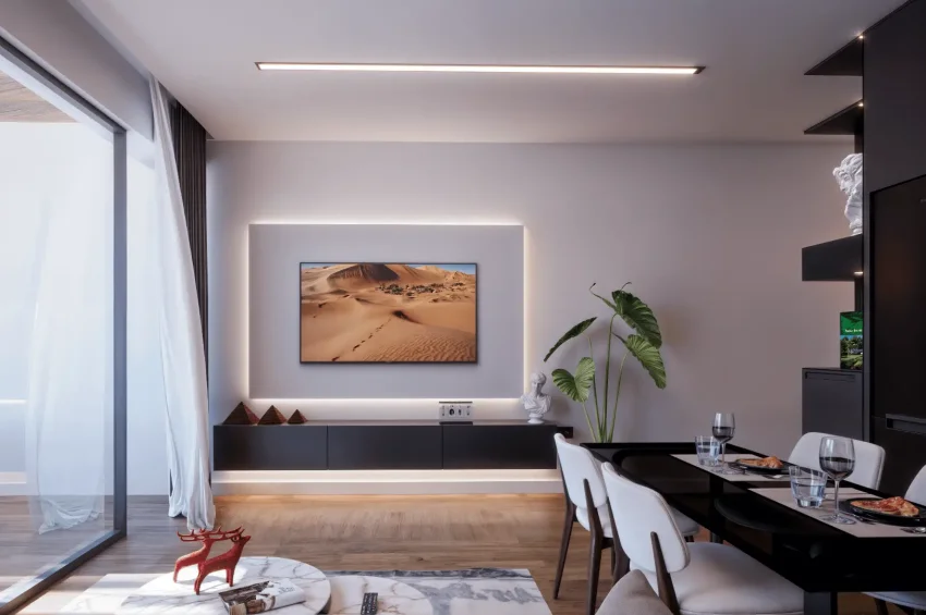 Malerisches Penthouse-Apartment mit 2 Schlafzimmer und Meerblick in Lapta