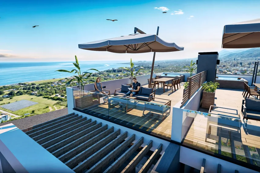 Malerisches Penthouse-Apartment mit 2 Schlafzimmer und Meerblick in Lapta