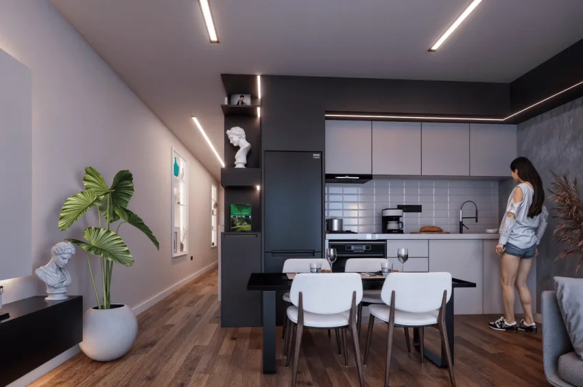 Malerisches Penthouse-Apartment mit 2 Schlafzimmer und Meerblick in Lapta