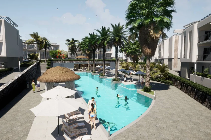 Инвестиционная лофт-квартира с 2 спальнями в Эсентепе, в 2 минутах от моря