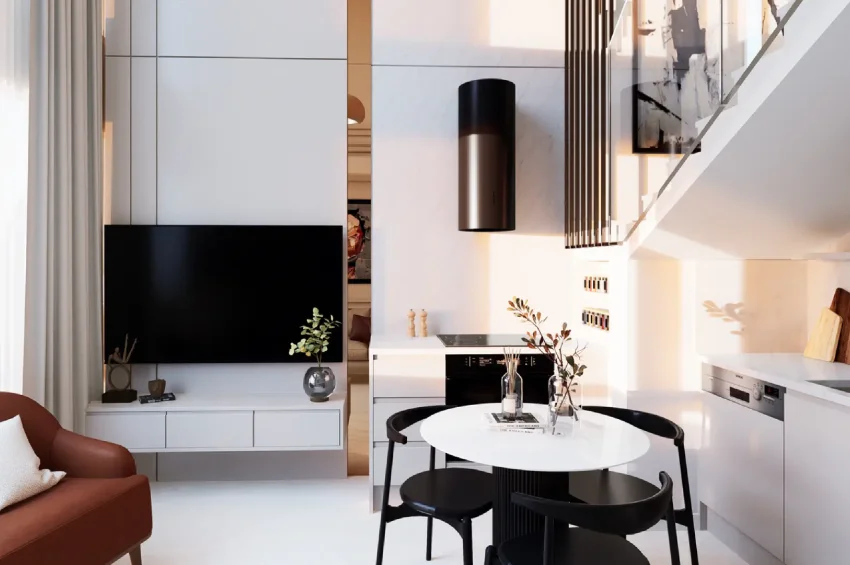 Loft-penthouse med 2 sovrum och havsutsikt i Esentepe