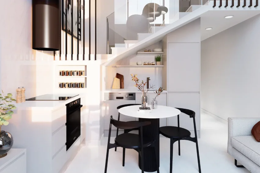 Loft-penthouse med 2 sovrum och havsutsikt i Esentepe