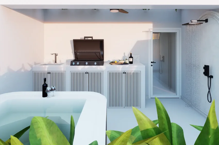 Loft-penthouse med 2 sovrum och havsutsikt i Esentepe