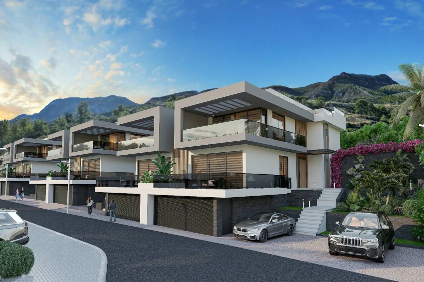 Ultraluxuriöse 3 Schlafzimmer Doppelvillen im Zentrum von Kyrenia – Dachterrasse und privater Pool