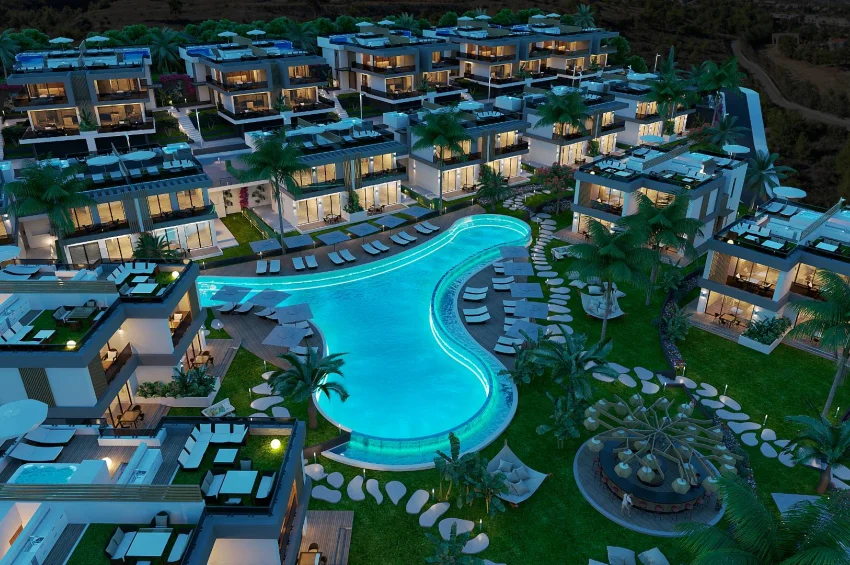 Ultraluxuriöse 3 Schlafzimmer Doppelvillen im Zentrum von Kyrenia – Dachterrasse und privater Pool