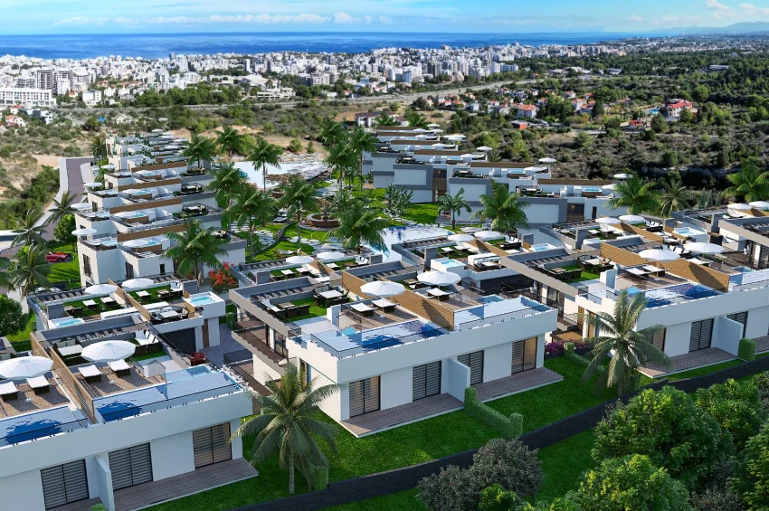 Ultraluxuriöse 3 Schlafzimmer Doppelvillen im Zentrum von Kyrenia – Dachterrasse und privater Pool