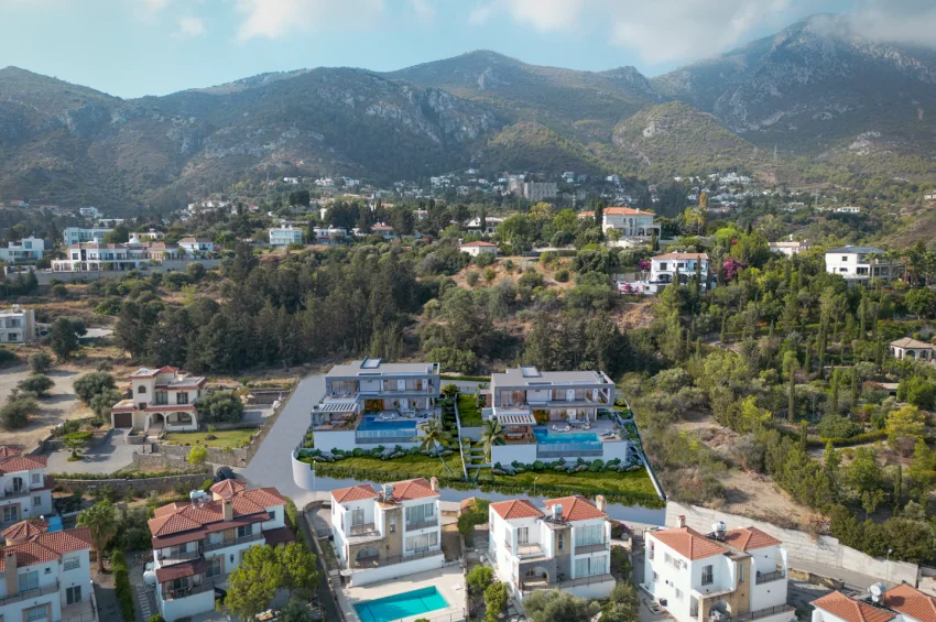 Ultralyxig villa 4+1 med privat pool och havsutsikt i Bellapais, Kyrenia