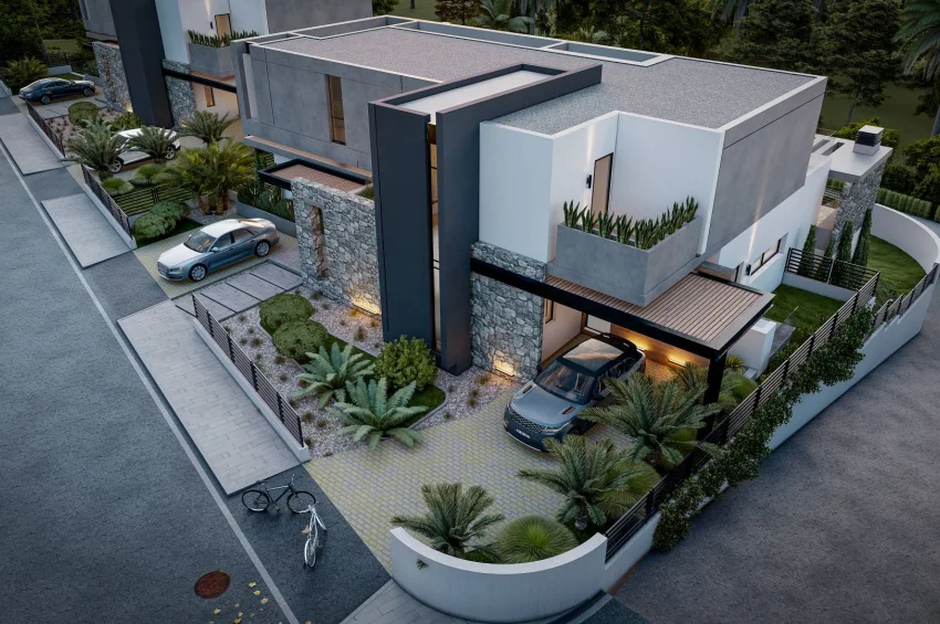 Ultralyxig villa 4+1 med privat pool och havsutsikt i Bellapais, Kyrenia