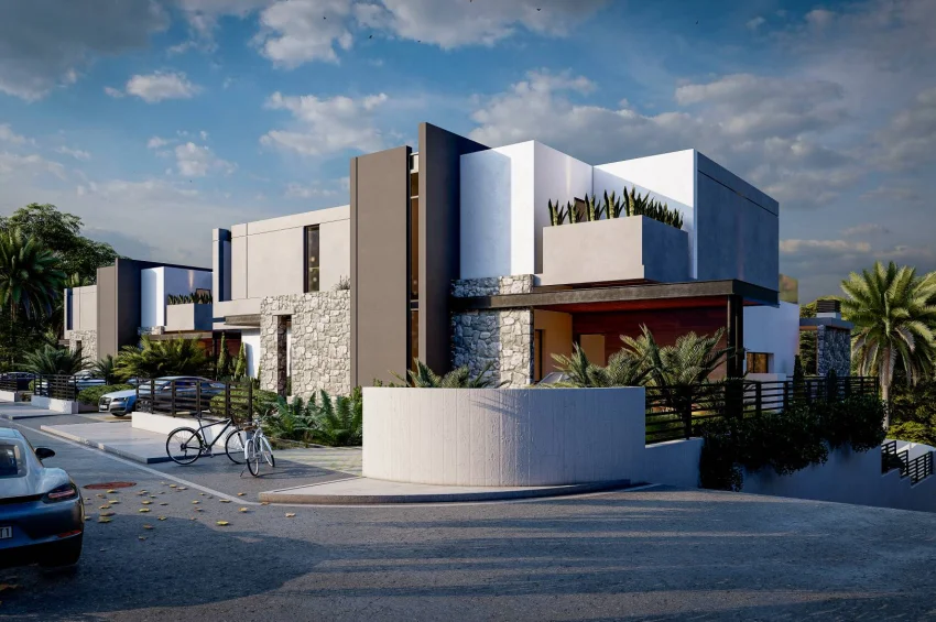 Ultralyxig villa 4+1 med privat pool och havsutsikt i Bellapais, Kyrenia
