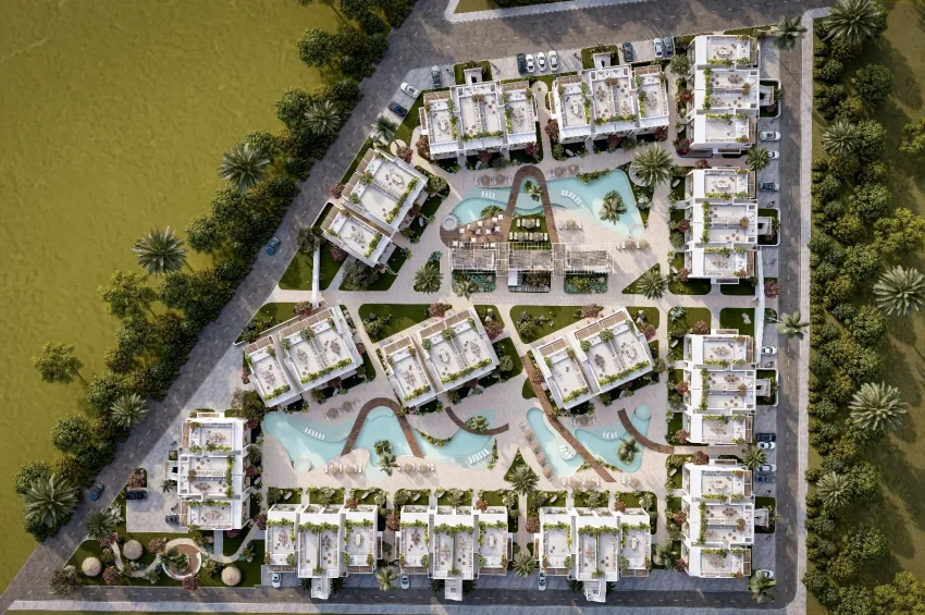 Denize Yürüme Mesafesinde 1+1 Daire Lapta'da Havuzlu Site İçerisinde