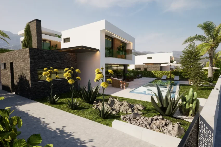 4 sovrum Villa i Edremit, Kyrenia, med bergs- och havsutsikt samt privat pool