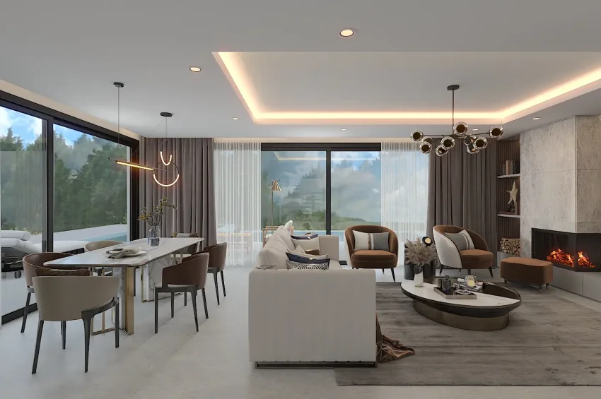 4 sovrum Villa i Edremit, Kyrenia, med bergs- och havsutsikt samt privat pool