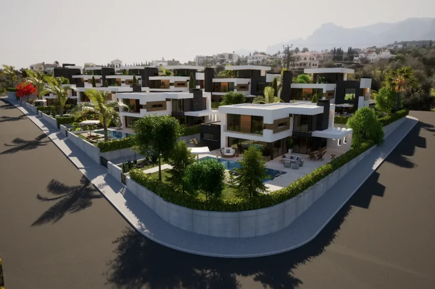 4 sovrum Villa i Edremit, Kyrenia, med bergs- och havsutsikt samt privat pool