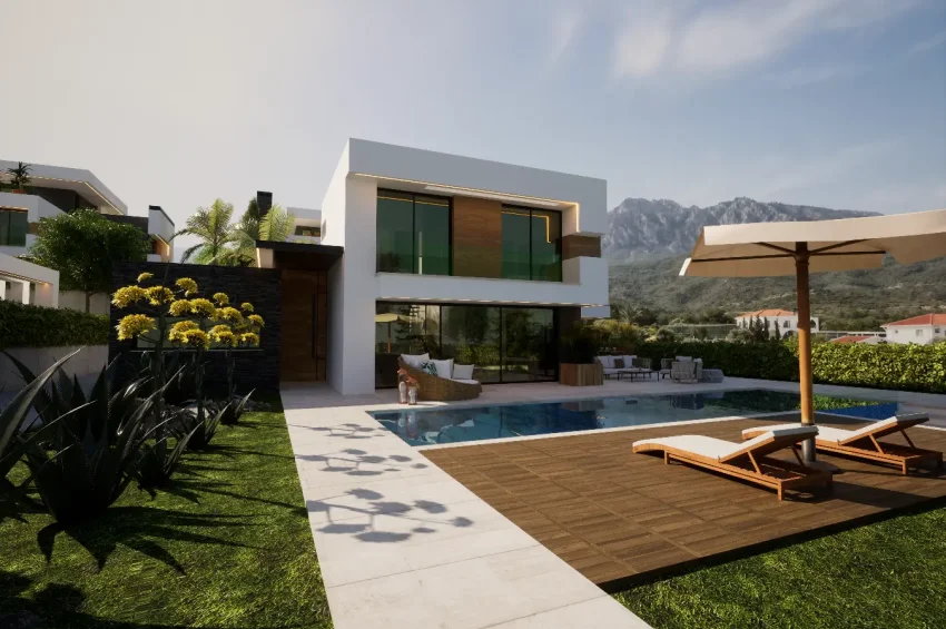 4 sovrum Villa i Edremit, Kyrenia, med bergs- och havsutsikt samt privat pool