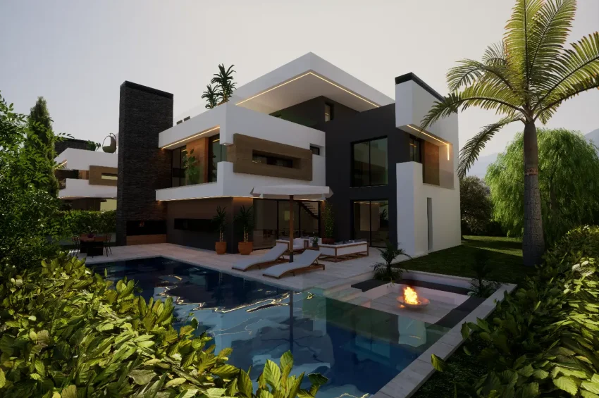 4 sovrum Villa i Edremit, Kyrenia, med bergs- och havsutsikt samt privat pool