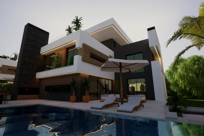 4 sovrum Villa i Edremit, Kyrenia, med bergs- och havsutsikt samt privat pool
