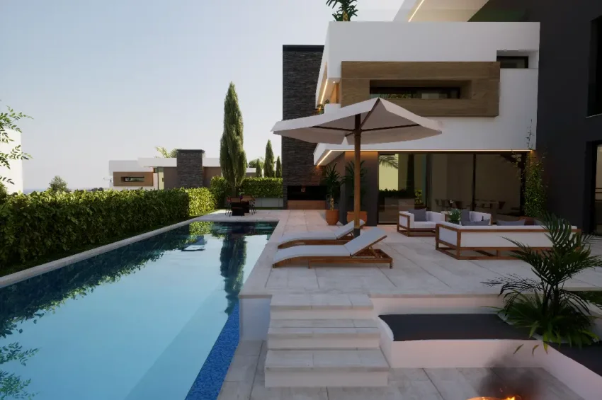 4 sovrum Villa i Edremit, Kyrenia, med bergs- och havsutsikt samt privat pool