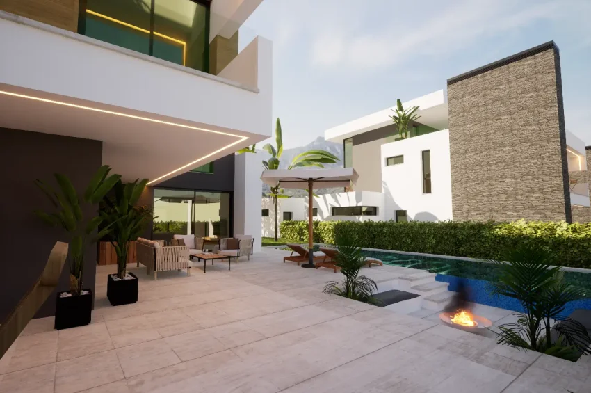 5 sovrum Villa i Edremit, Kyrenia, med bergs- och havsutsikt samt privat pool