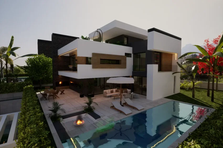 5 sovrum Villa i Edremit, Kyrenia, med bergs- och havsutsikt samt privat pool