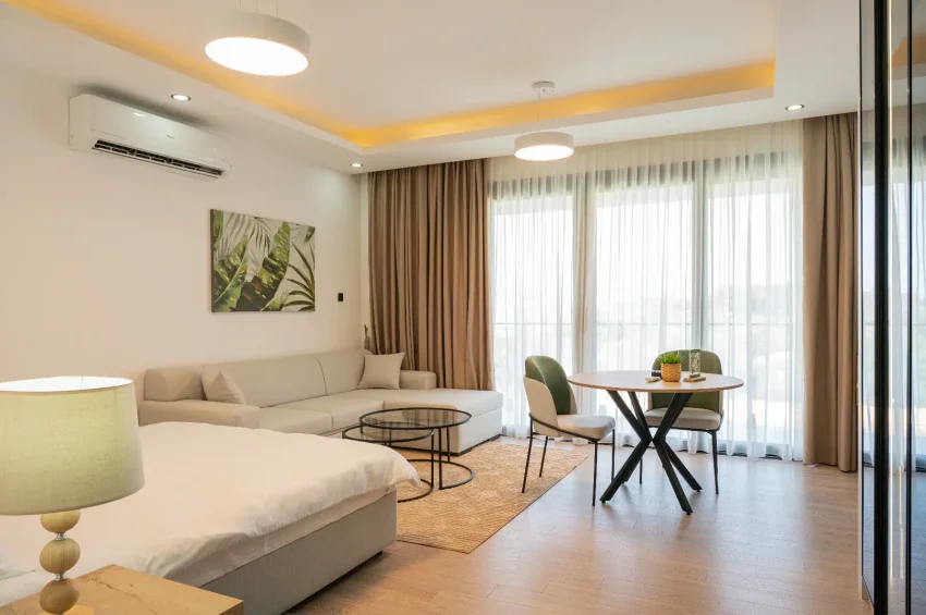 Studio-Penthouse-Wohnung in einer 5★ Wohnanlage in Karşıyaka, Kyrenia, fußläufig zum Meer