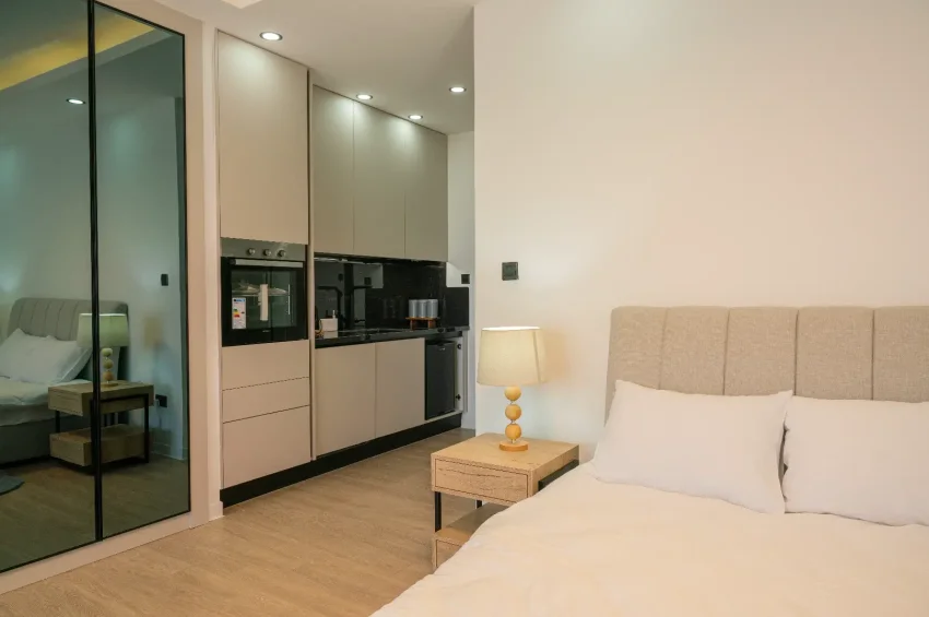 Studio-Penthouse-Wohnung in einer 5★ Wohnanlage in Karşıyaka, Kyrenia, fußläufig zum Meer