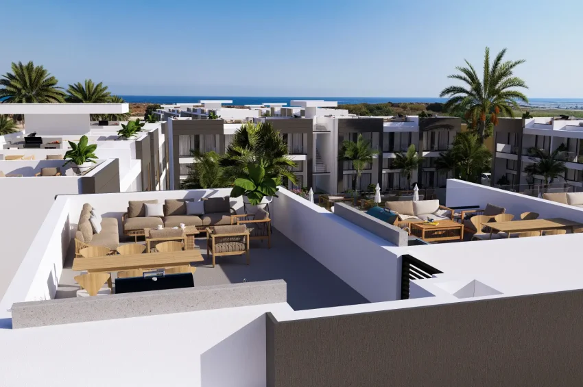 Studio-Penthouse-Wohnung in einer 5★ Wohnanlage in Karşıyaka, Kyrenia, fußläufig zum Meer