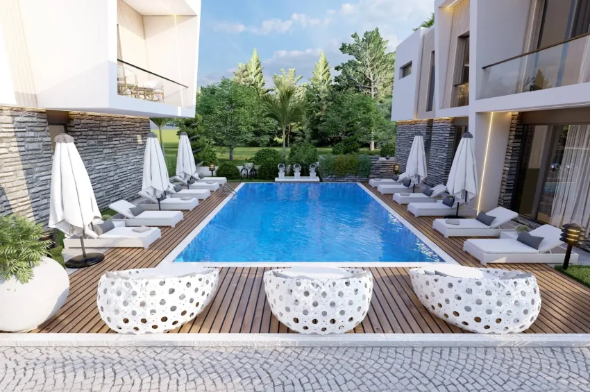 Modern 3 Bedroom Apartment with Private Pool in a Gated Complex, Alsancak Kyrenia