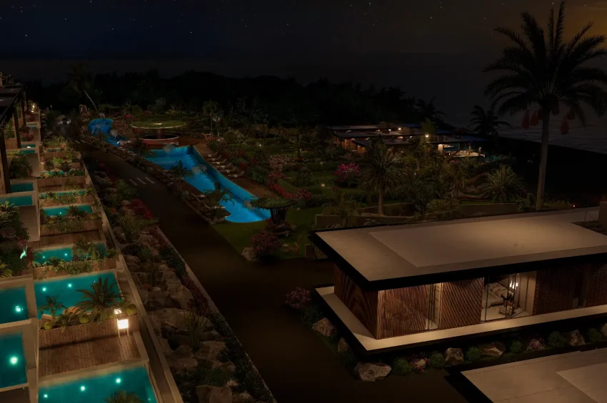 2 Yatak Odalı Zemin Kat Daire, Denize Yürüme Mesafesinde, Bahçeli'de Resort İçerisinde