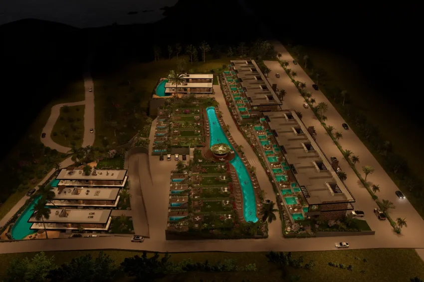 Bahçeli'de Resort İçerisinde, 3 Yatak Odalı Villa, Özel Havuzlu, Denize Yürüme Mesafesinde