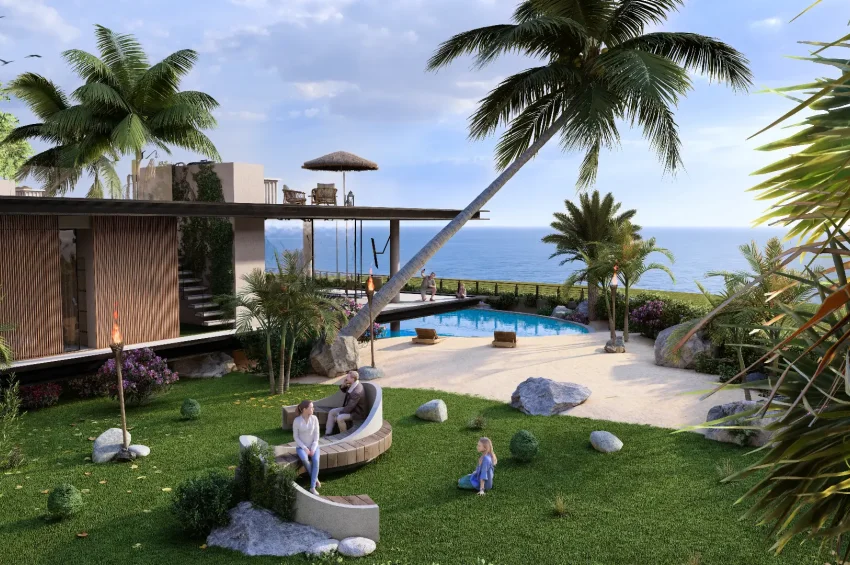 Bahçeli'de Resort İçerisinde, 3 Yatak Odalı Villa, Özel Havuzlu, Denize Yürüme Mesafesinde